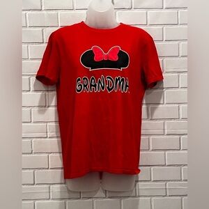 MINNIE MOUSE short sleeve red grandma shirt/size M